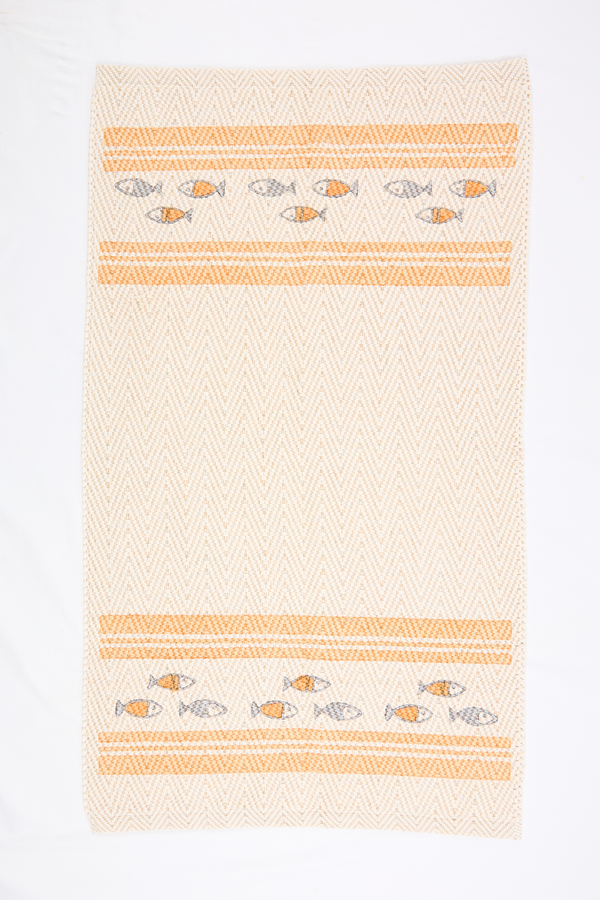 pour les femmes Hand-Painted Italian Mat - Peach Fish