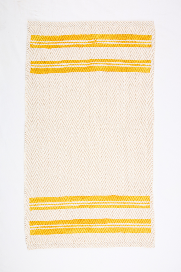 pour les femmes Hand-Painted Italian Mat - Yellow Stripe