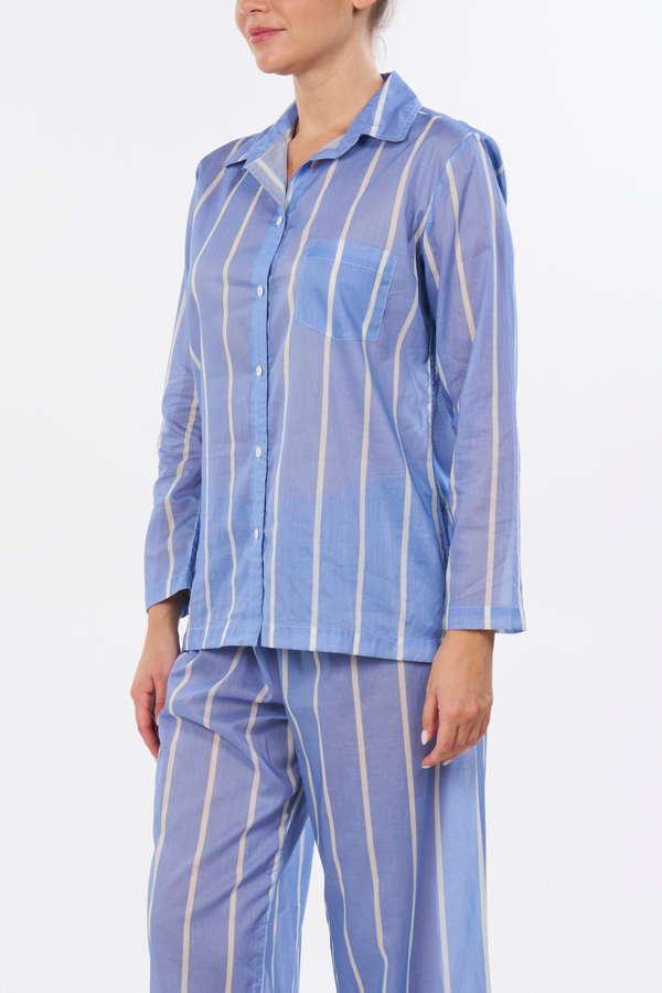 Pour Les Femmes Long Sleeve Pajama Set - Bel Air Stripe