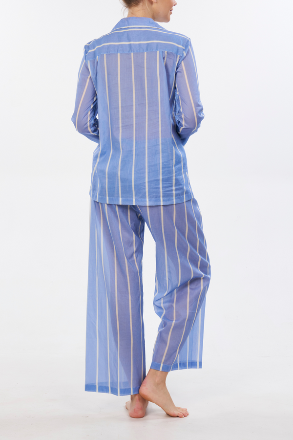 Pour Les Femmes Long Sleeve Pajama Set - Bel Air Stripe