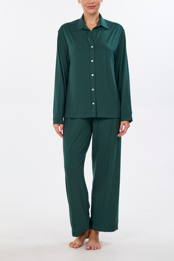 pour les femmes Organic Bamboo Pajama Set - Hunter Green