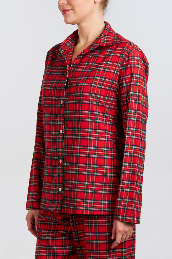 Pour Les Femmes Organic Bamboo Pajama Set - Red Plaid