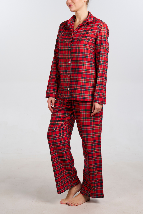 Pour Les Femmes Organic Bamboo Pajama Set - Red Plaid