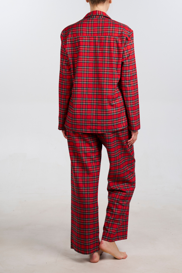 Pour Les Femmes Organic Bamboo Pajama Set - Red Plaid