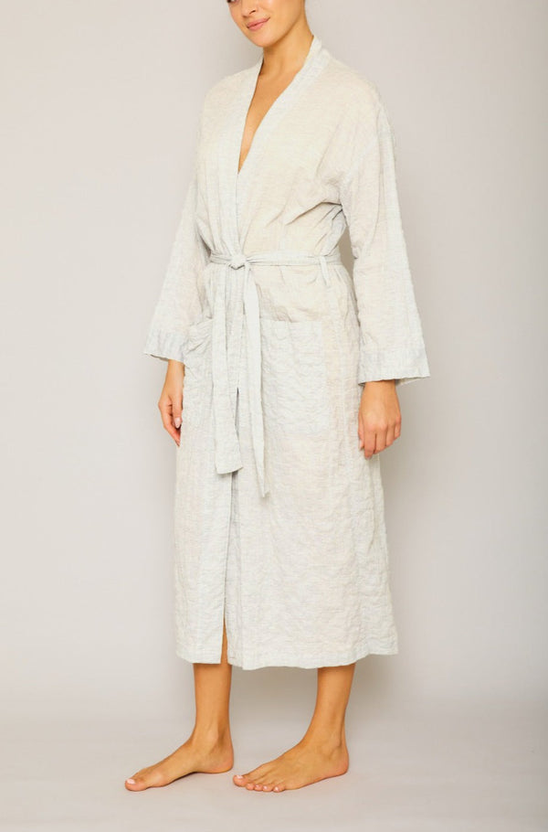 Pour Les Femmes Organic Japanese Cotton Long Robe-Cream
