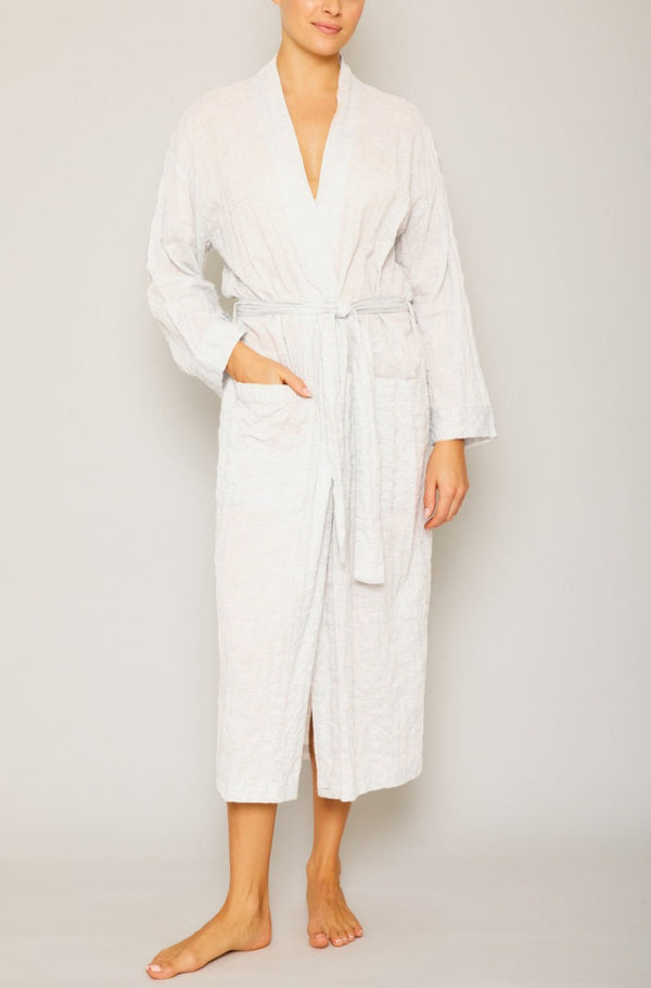 pour les femmes Organic Japanese Cotton Long Robe-Cream