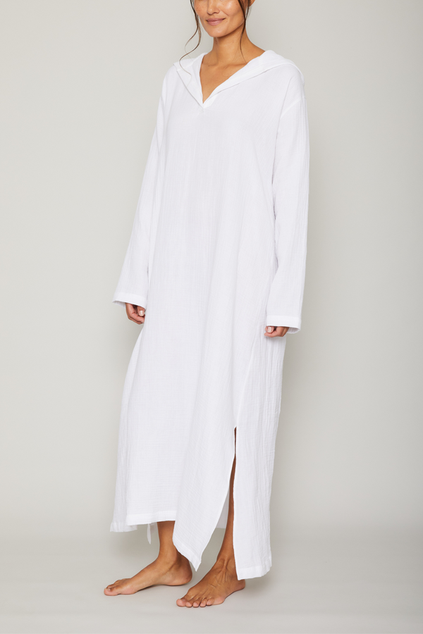 Pour Les Femmes Angel Long Hoodie Coverup - White