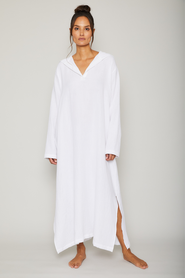 Pour Les Femmes Angel Long Hoodie Coverup - White