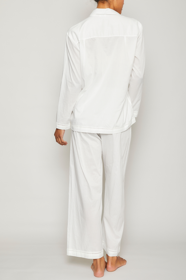 Pour Les Femmes Classic Style Pajama Set - White