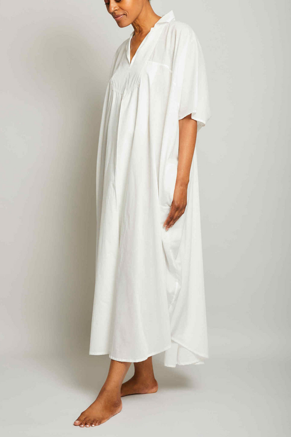 Pour Les Femmes Collar Kaftan - White