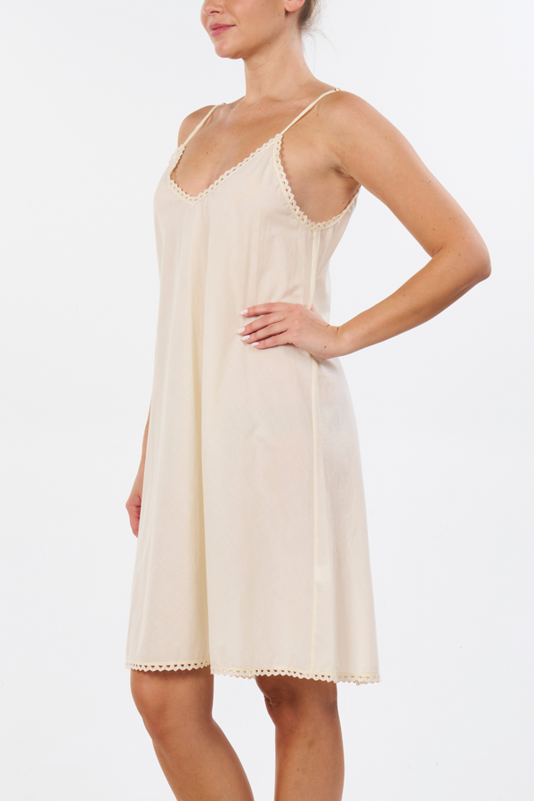 Pour Les Femmes Cotton Lace Slip - Butter Yellow