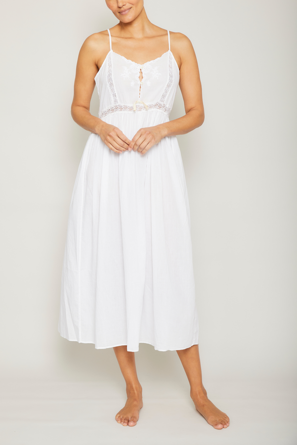 Pour Les Femmes Embroidered Lace Nightgown