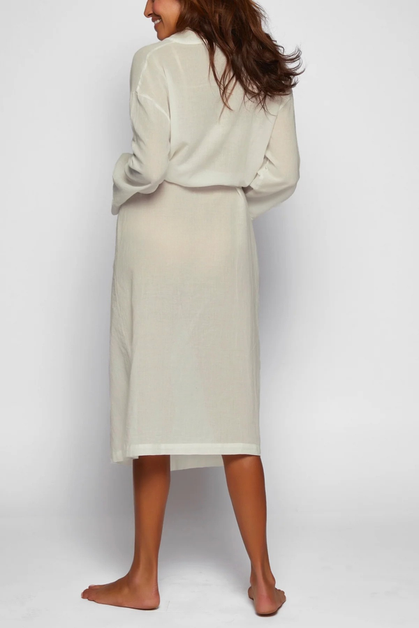 Pour Les Femmes Indian Cotton Gauze Robe - Natural
