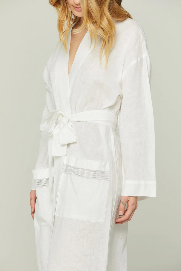 Pour Les Femmes Italian Linen Robe