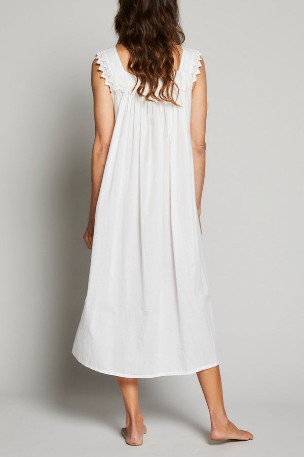Pour Les Femmes Lace Square Neck Nightgown - White