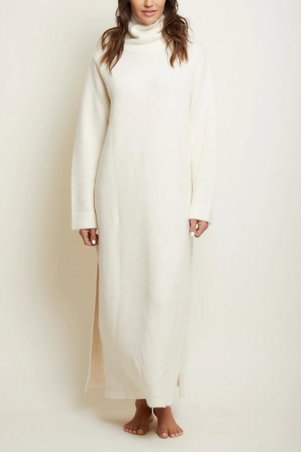 pour les femmes Long Cashmere Dress - Cream