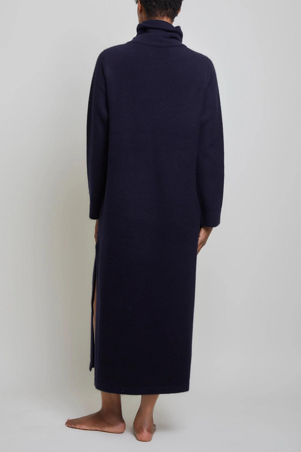 Pour Les Femmes Long Cashmere Dress - Navy