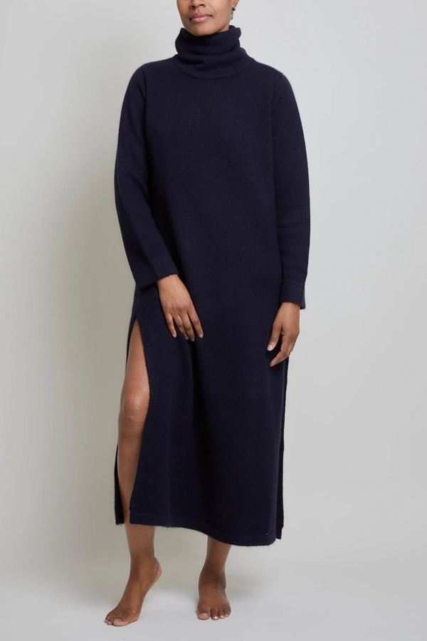 pour les femmes Long Cashmere Dress - Navy