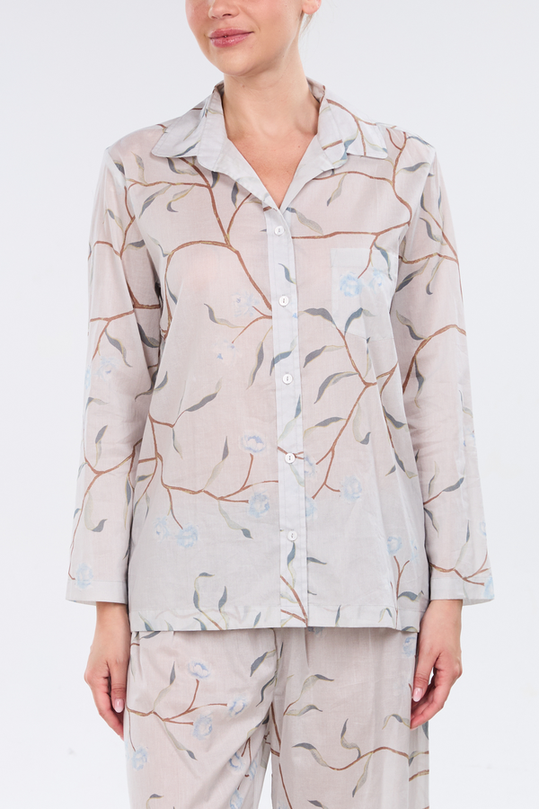 Pour Les Femmes Long Sleeve Pajama Set - Fall Blooms