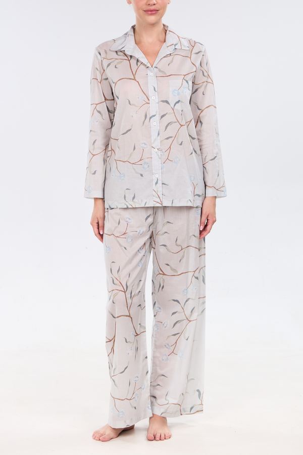 pour les femmes Long Sleeve Pajama Set - Fall Blooms