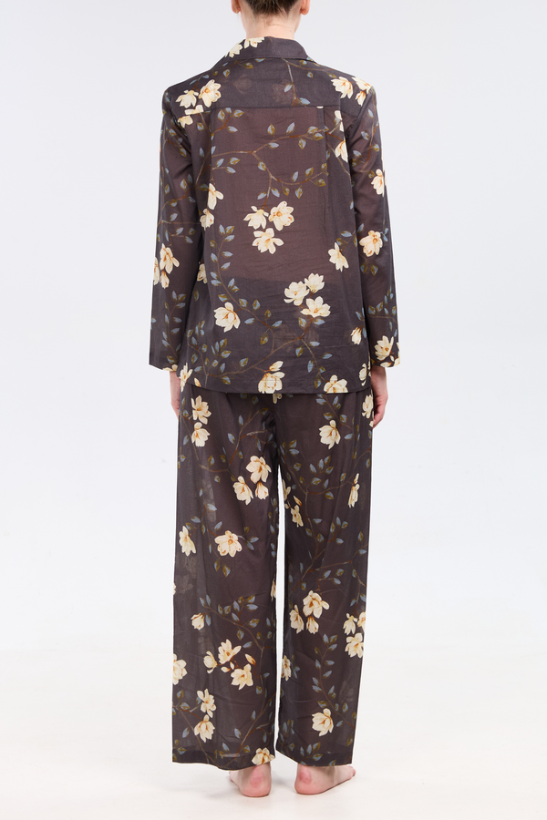 pour Les Femmes Long Sleeve Pajama Set - Magnolia