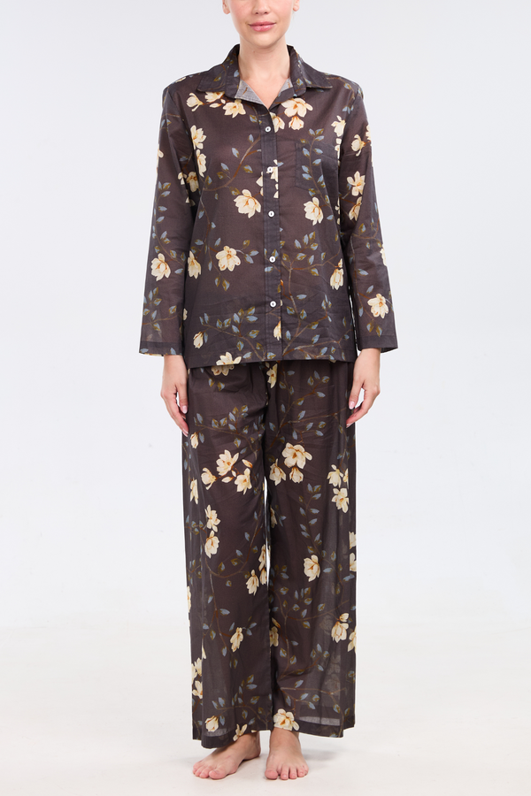 pour les femmes Long Sleeve Pajama Set - Magnolia