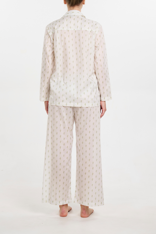 Pour Les Femmes Long Sleeve PJ Set - Cactus Print