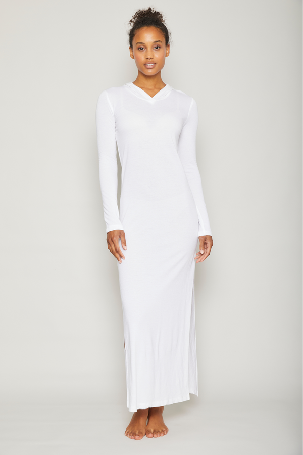 Pour Les Femmes Long Terry Cover Up - White