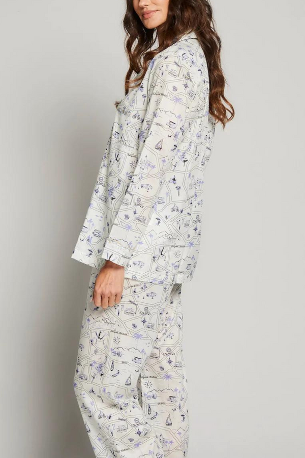 Pour Les Femmes Los Angeles Long Sleeve PJ Set