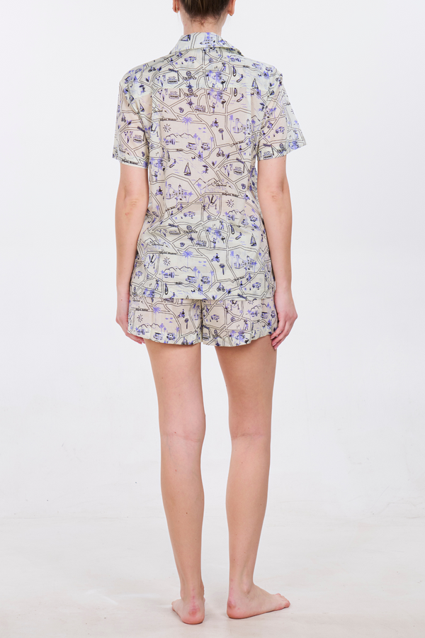 Pour Les Femmes Los Angeles Print Short Set