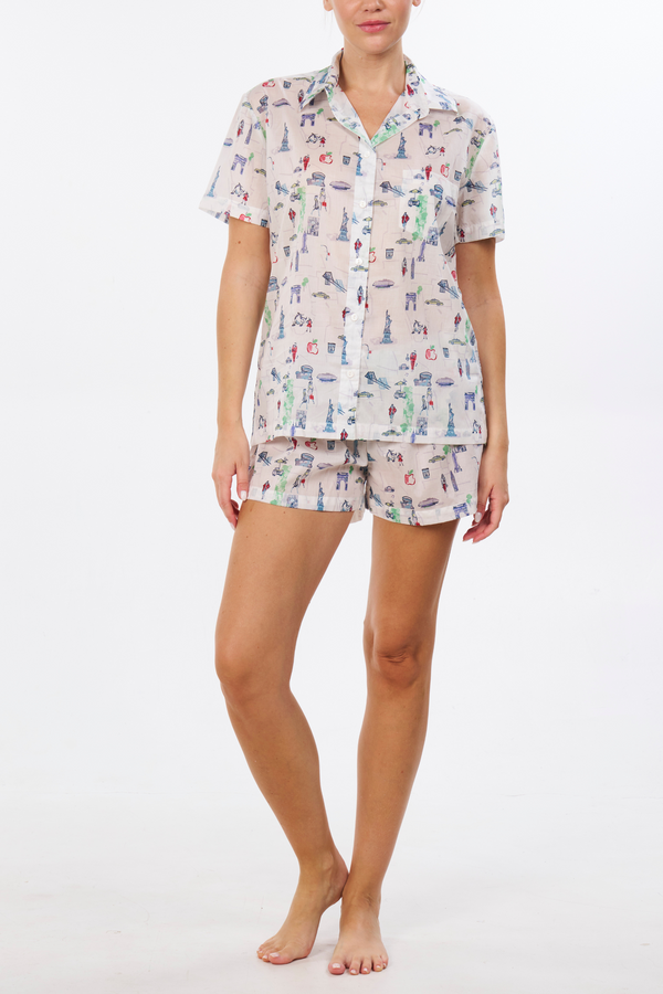pour les femmes New York City Print Short Set