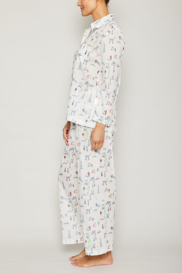 Pour Les Femmes New York Long Sleeve PJ Set