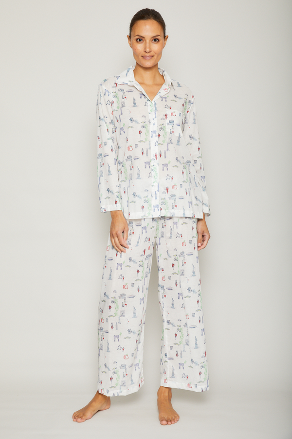 Pour Les Femmes New York Long Sleeve PJ Set