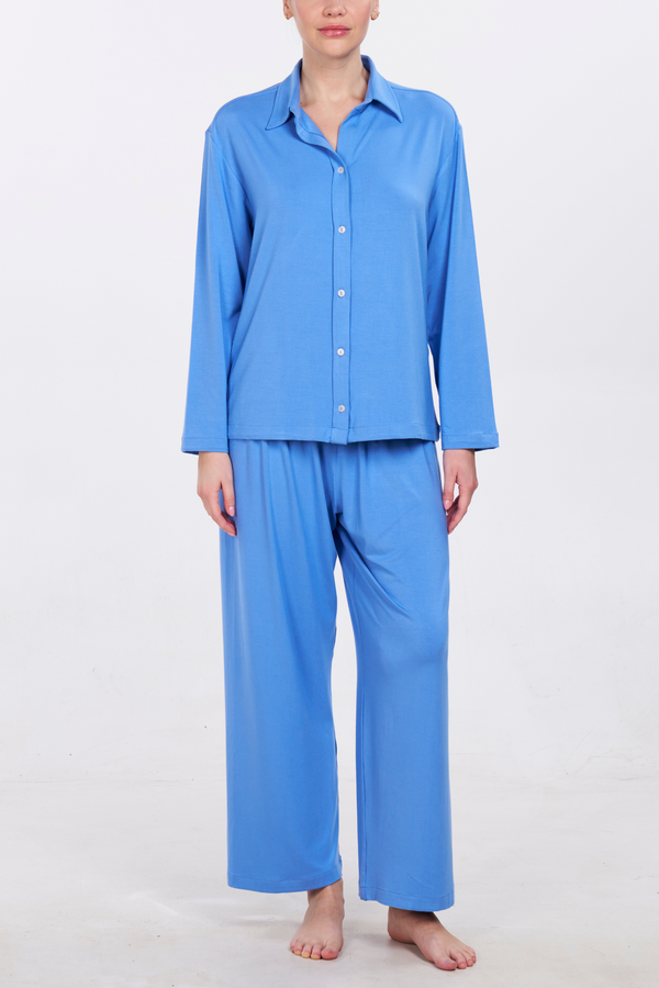 pour les femmes Organic Bamboo Pajama Set - Blue