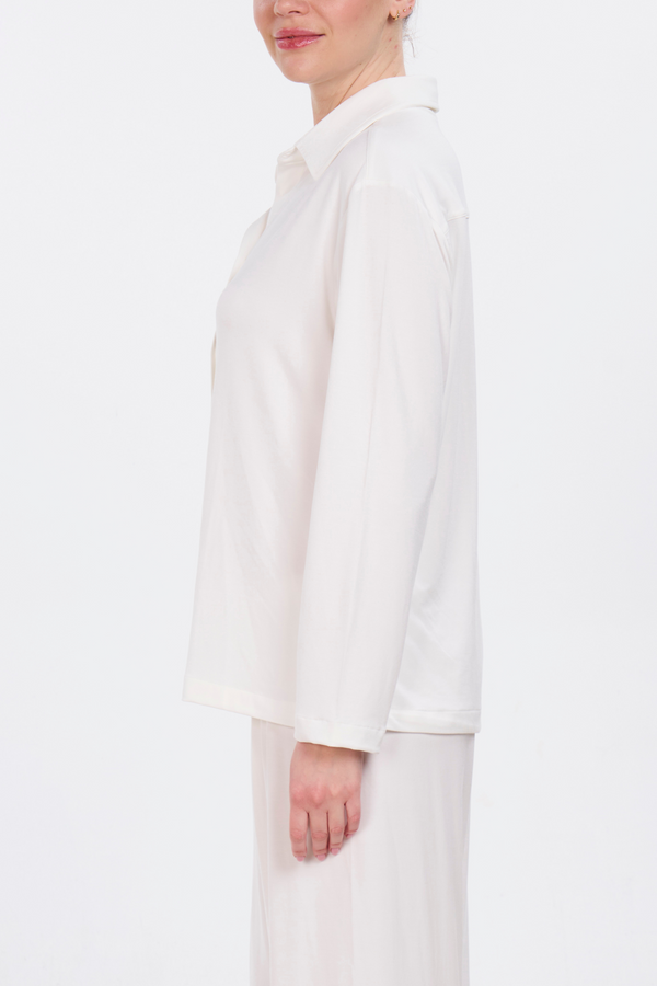 Pour Les Femmes Organic Bamboo Pajama Set - Cream