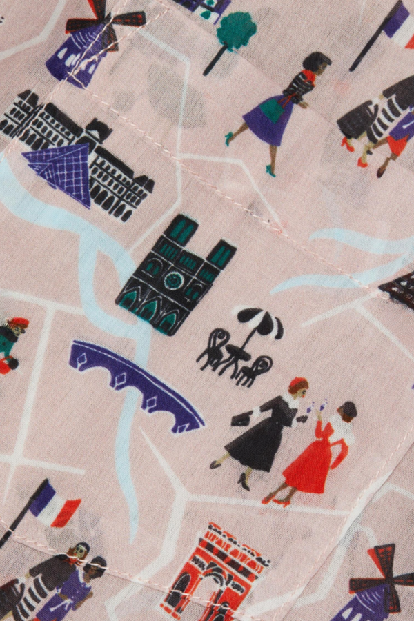 Pour Les Femmes Paris Print Short Set - Pink