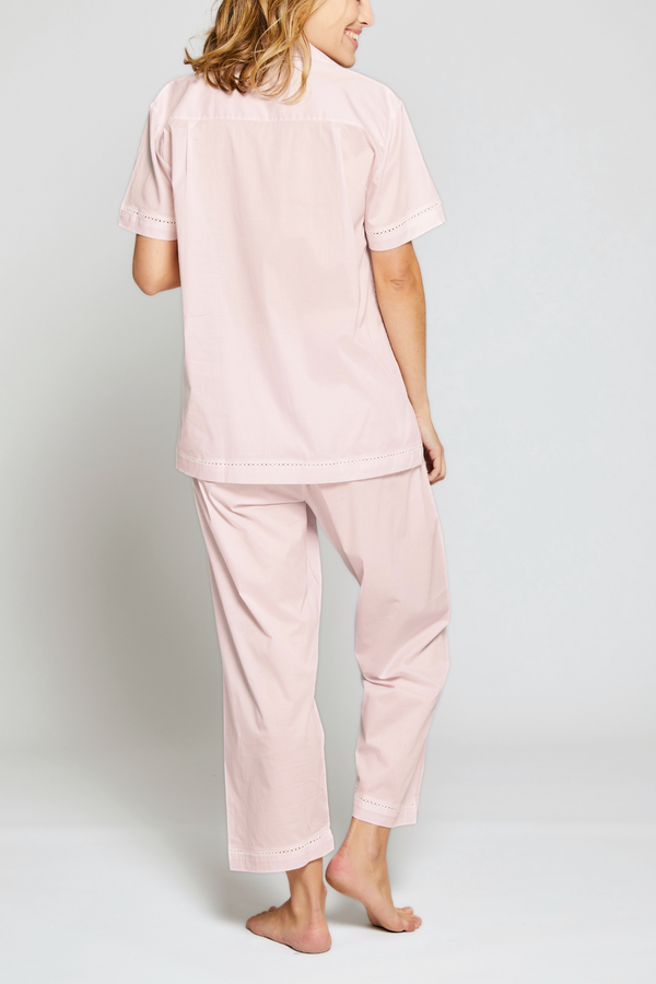 Pour Les Femmes Short Sleeve Crop Pant PJ Set - Pink