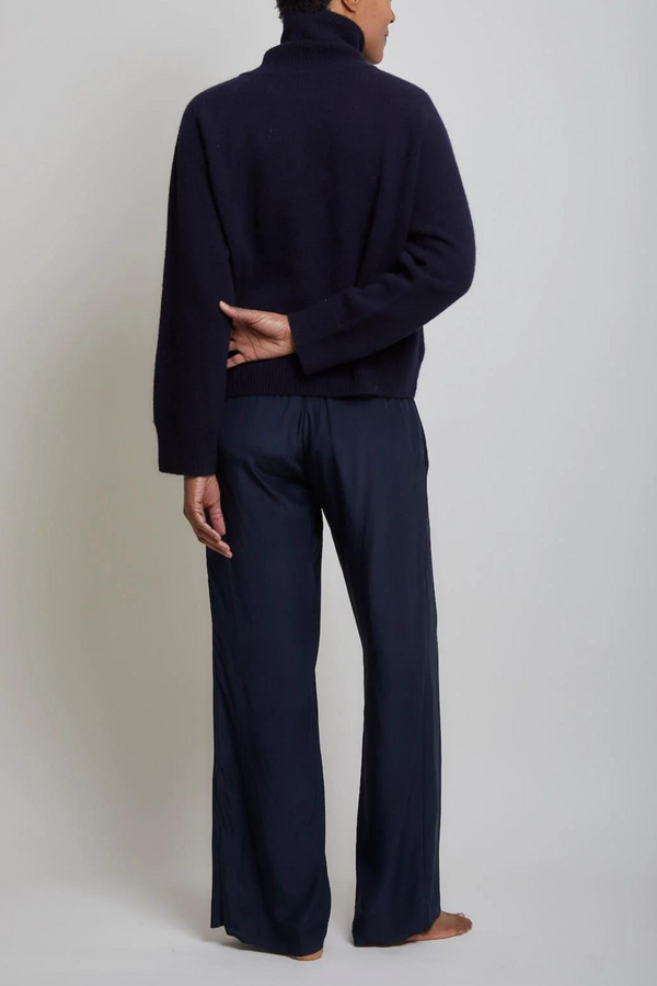 Pour Les Femmes Silk Charmeuse Lounge Pant - Navy