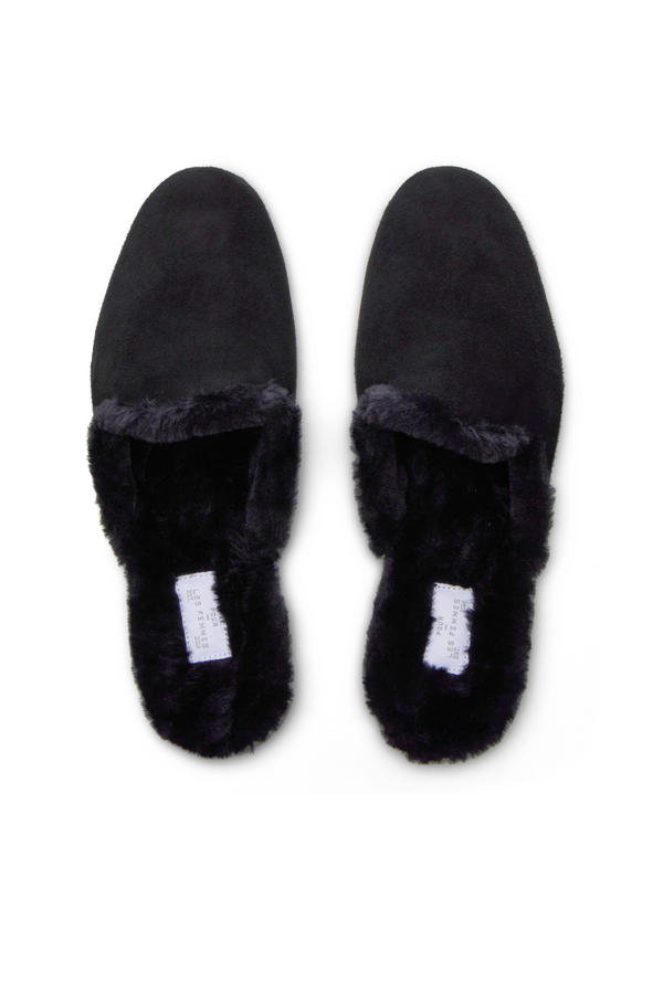 Pour Les Femmes Suede Slippers - Black