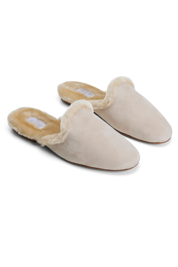 pour les femmes Suede Slippers - Cream