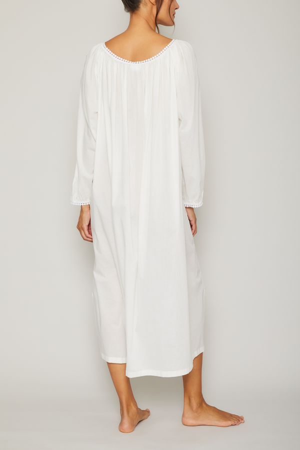 Pour Les Femmes Thilda Long Nightgown - White