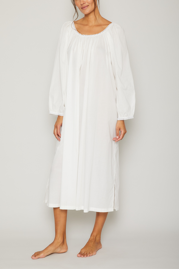 pour les femmes Thilda Long Nightgown - White