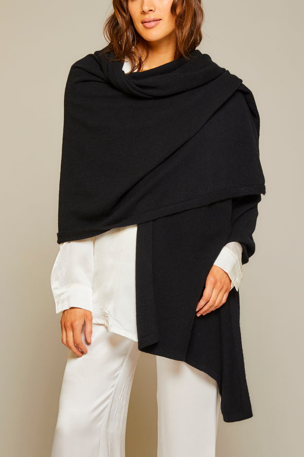 Pour Les Femmes Washable Cashmere Wrap - Black