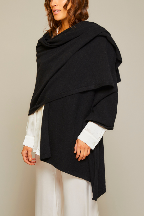 Pour Les Femmes Washable Cashmere Wrap - Black