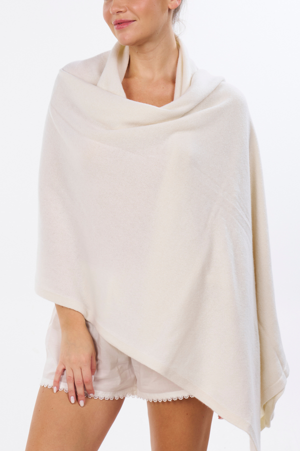 Pour Les Femmes Washable Cashmere Wrap - Cream