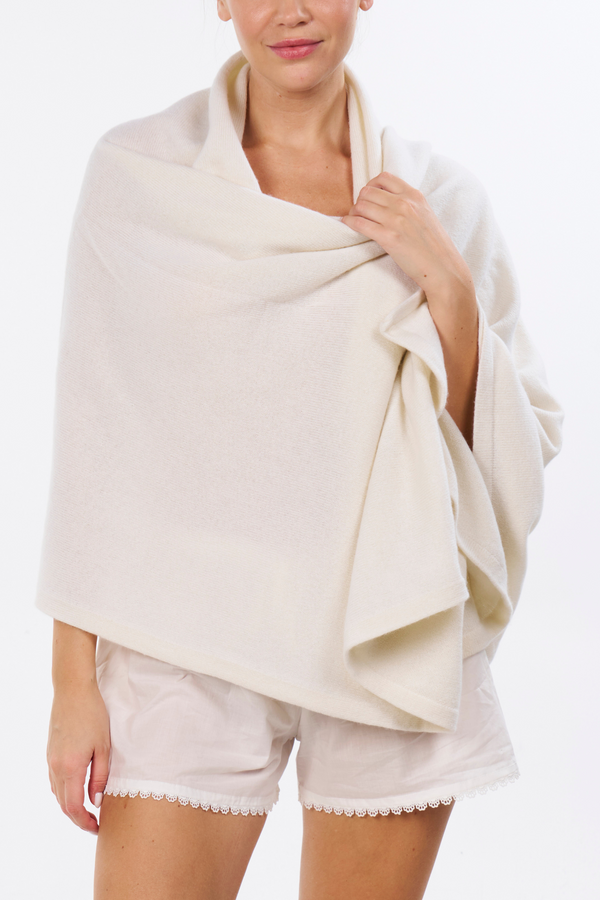 Pour Les Femmes Washable Cashmere Wrap - Cream