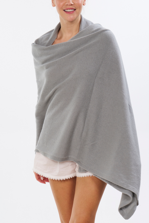 Pour Les Femmes Washable Cashmere Wrap - Steely Grey