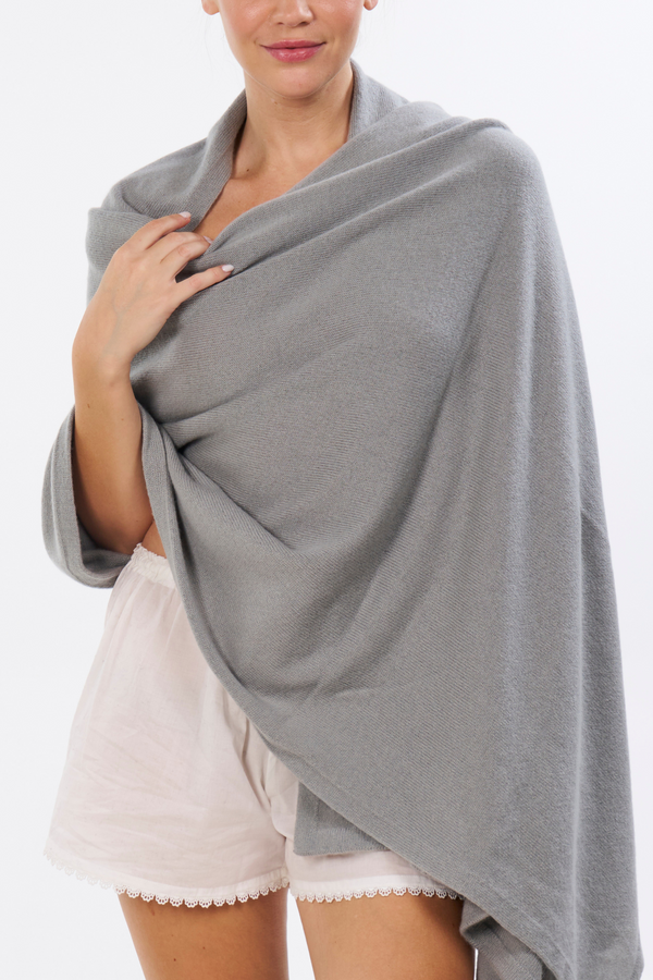 pour les femmes Washable Cashmere Wrap - Steely Grey