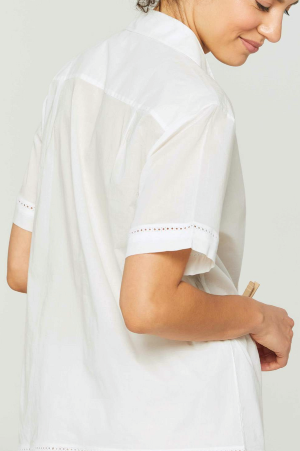 Pour Les Femmes Short Sleeve Cropped Pant PJ Set - White