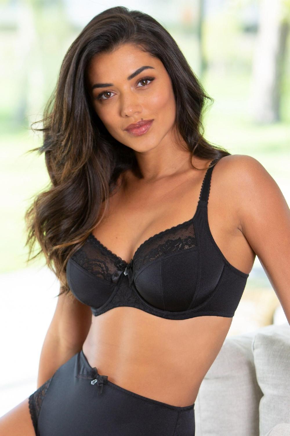 pour moi Aura Side Support Underwired Bra D-M - Black